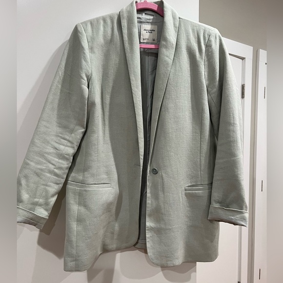 Abercrombie & Fitch Linen-Blend Shawl Collar Blazer – Size M - Picture 2 of 7